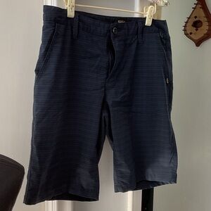 P474. Far West Men's Flat-Front Navy Shorts  |34